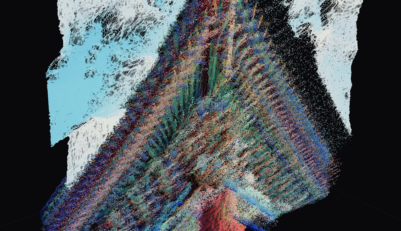 Preview image of the work "Color Palettes from Images: Particles and React Three Fiber"