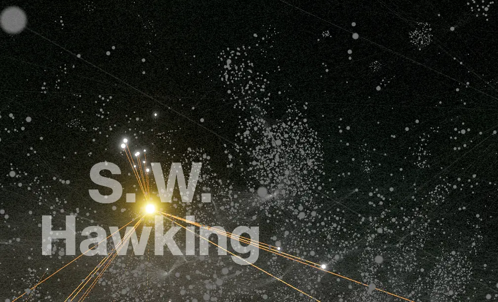 Preview image of the work "Whose Name Comes Up?: Visualizing a co-authorship network in 3D"